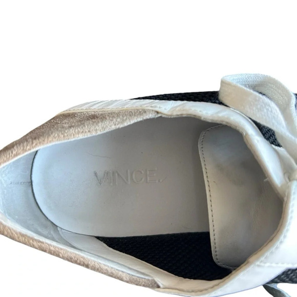 Vince Anette Alabaster Colorblock Mesh Side Sneakers in White/Black/Tan Size 9 - Picture 10 of 11